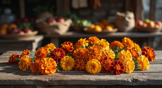 Fresh edible marigold flowers — 50 count, vibrant orange garnish for cocktails and dishes