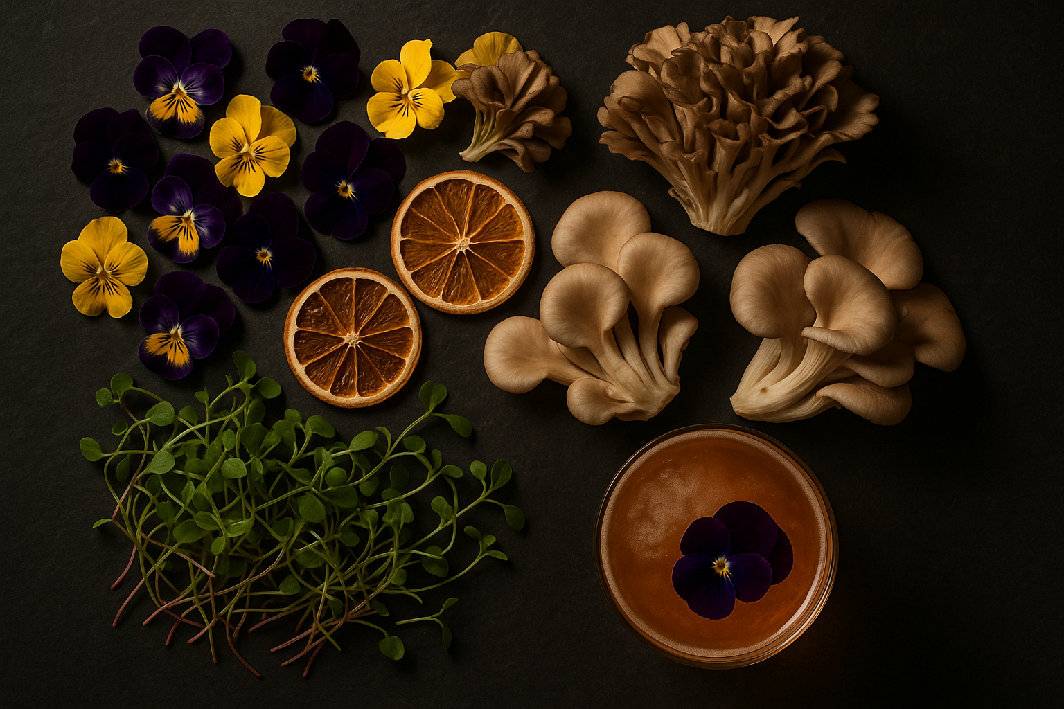 Bloom Produce specialty produce - edible flowers, exotic mushrooms, cocktail garnishes